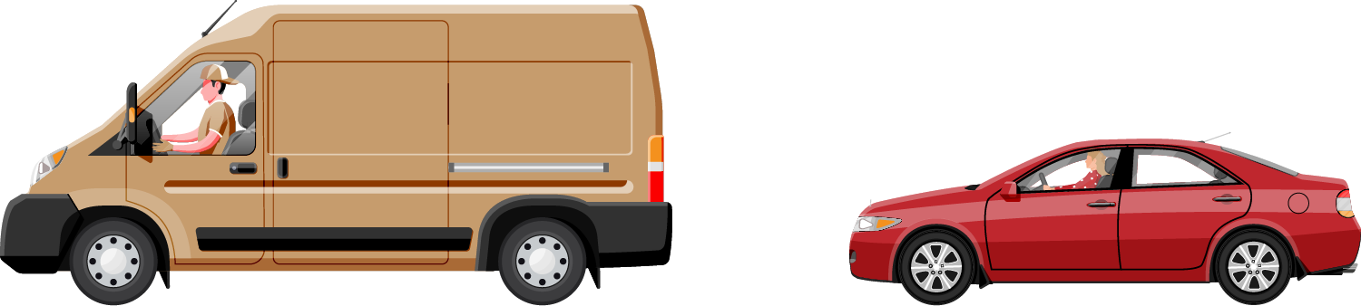 Vehicles being driven at Work