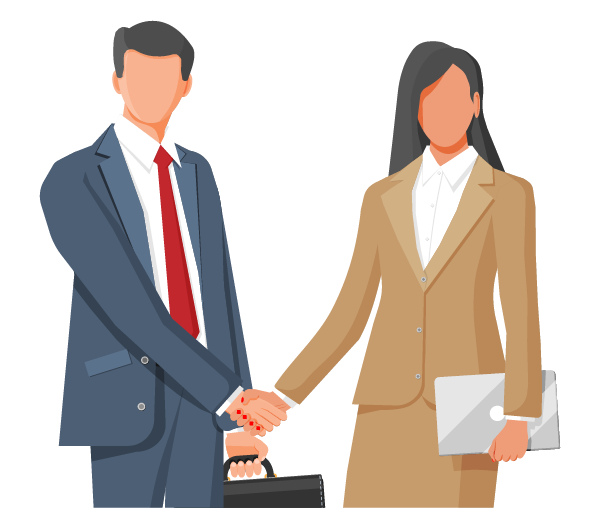Two people shaking hands after reaching the Steps to Safety accreditation