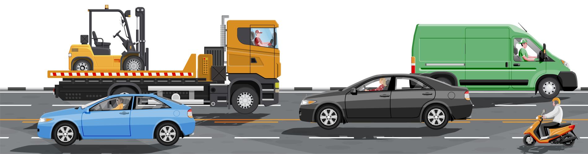 Vehicles on the road